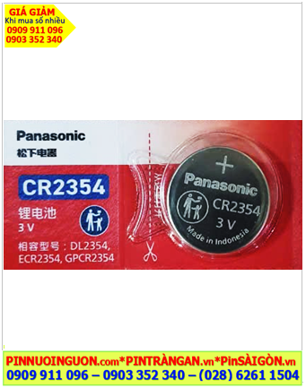 Pin Panasonic CR2354; Pin nuôi nguồn Panasonic CR2354 lithium 3v (23mmx5.4mm), Xuất xứ Indonesia (MẪU MỚI)